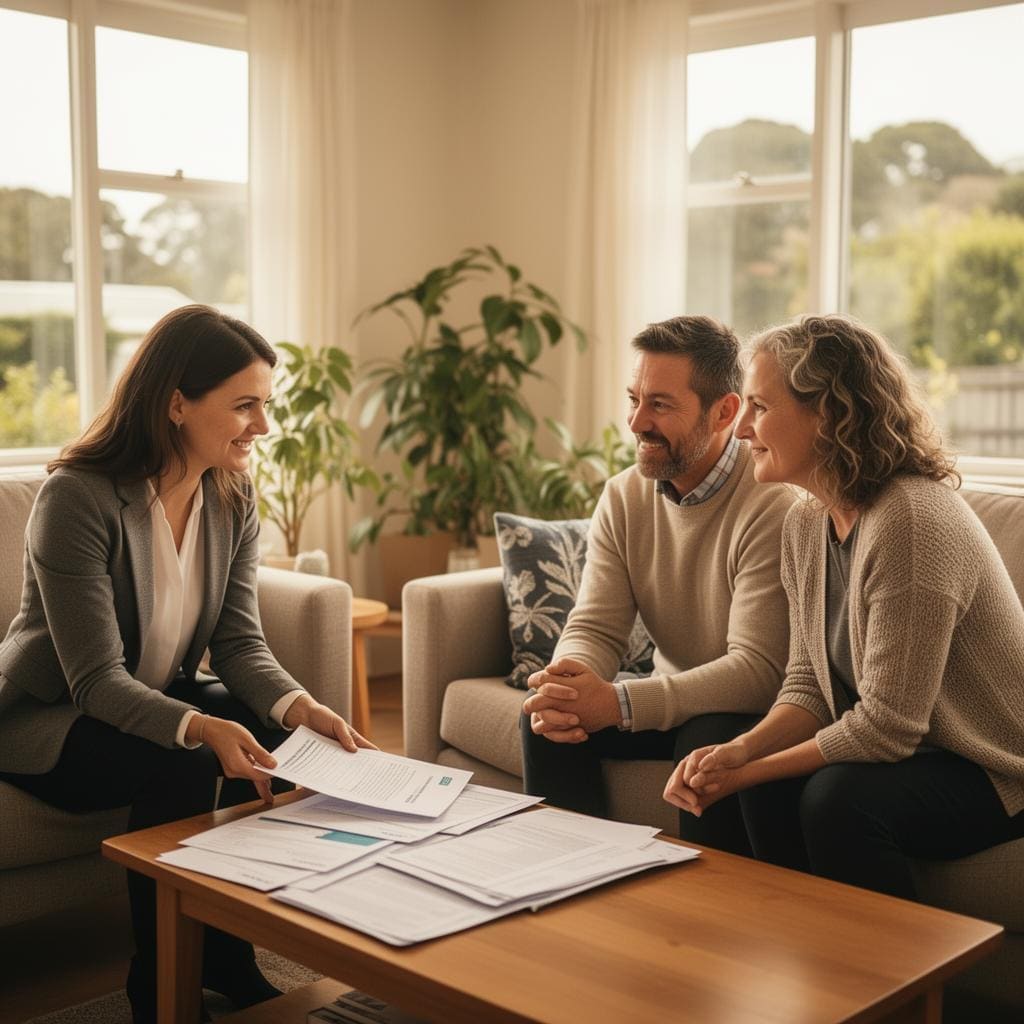 Marble insurance adviser discussing personal cover with a New Zealand household